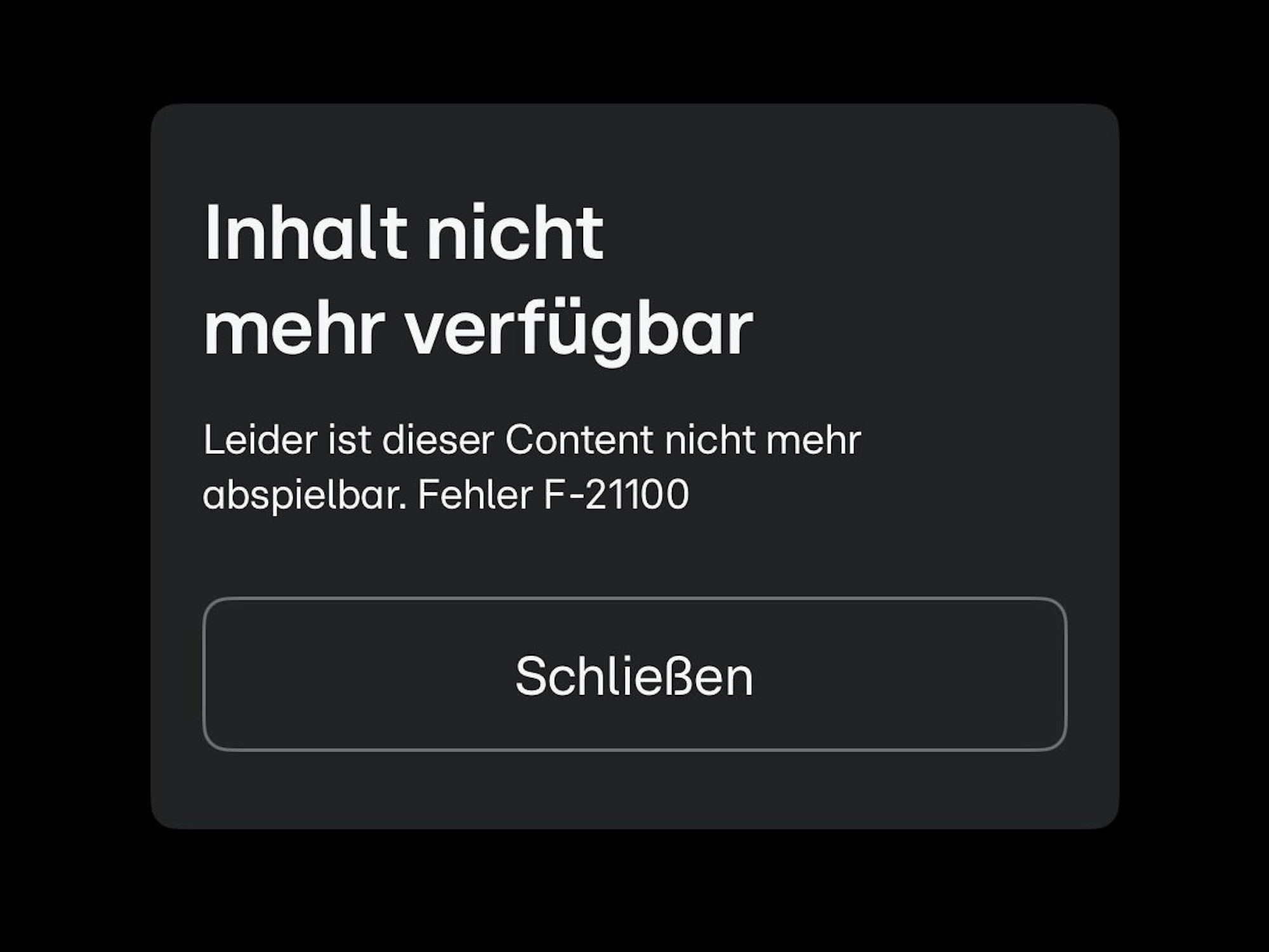 Diese Fehlermeldung bekamen die Fans am Samstagabend angezeigt.