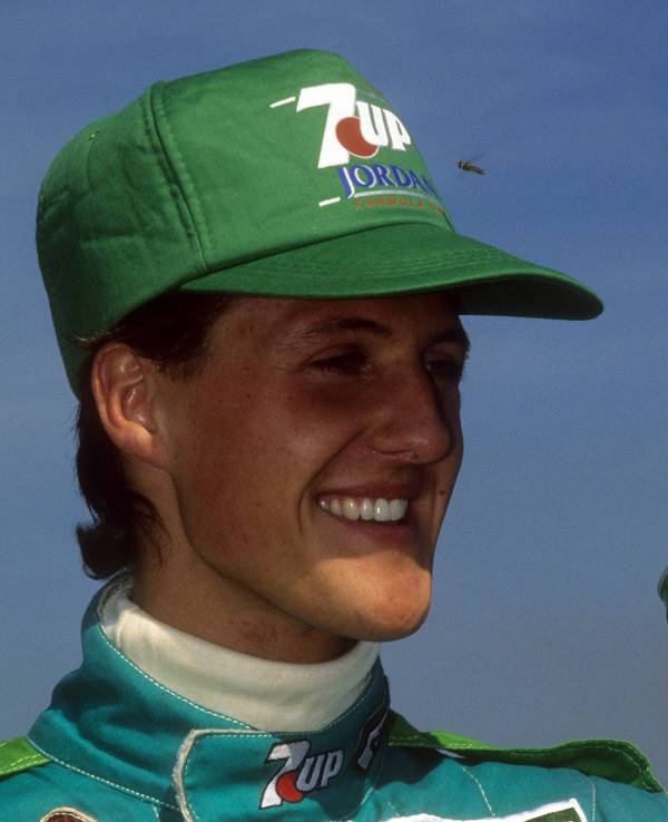 Michael Schumacher im Jordan-Outfit in Silverstone.