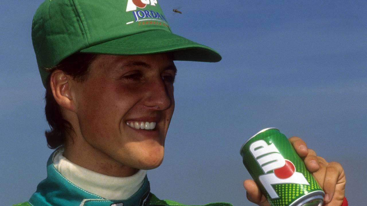 Michael Schumacher im Jordan-Outfit in Silverstone.