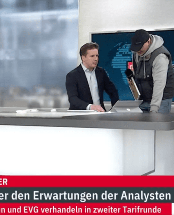 Und plötzlich stand Stefan Raab im ntv-Studio.
