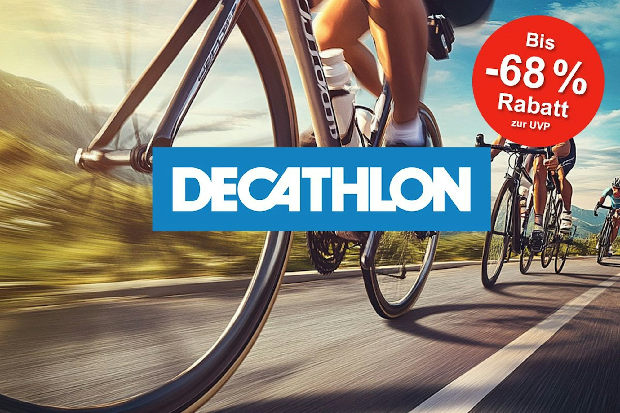 Rennräder in Aktion auf einer Straße