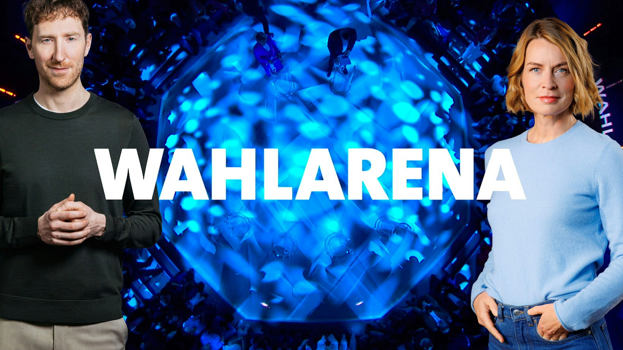 Die ARD-„Wahlarena“ wird von Jessy Wellmer und Louis Klamroth moderiert.