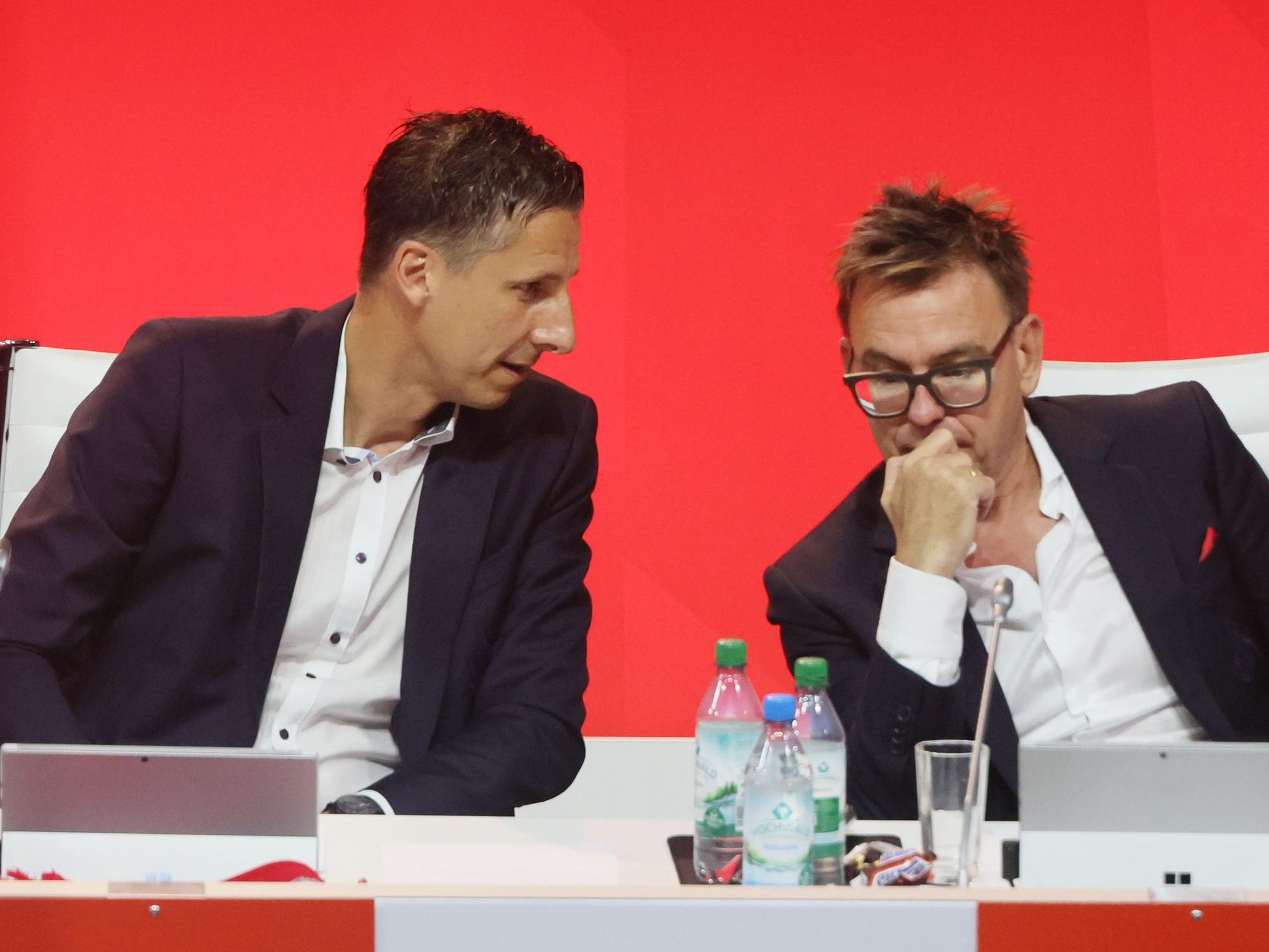 1. FC Köln, Mitgliederversammlung, 24.09.2024: Christian Keller und Markus Rejek.