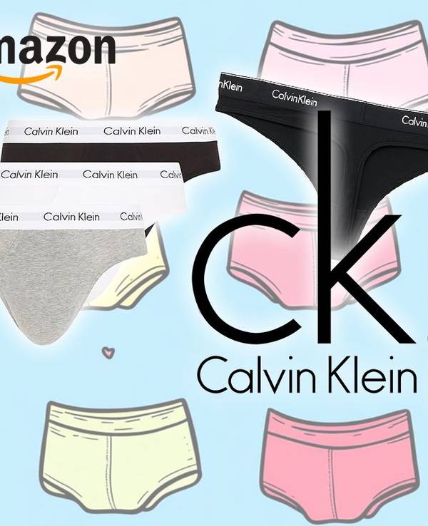 Darstellung von Calvin Klein Unterwäsche auf einem Comic-Hintergrund mit Unterwäsche