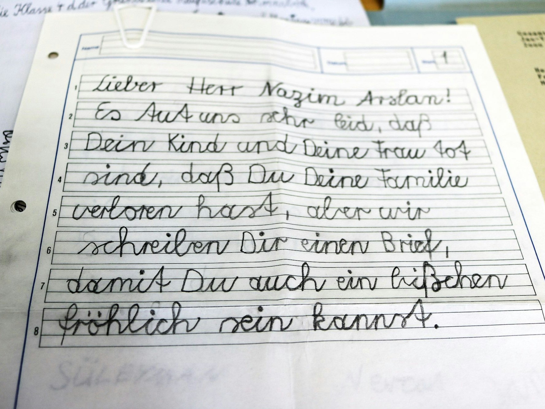 Aus einer Grundschuie kam dieser Brief.