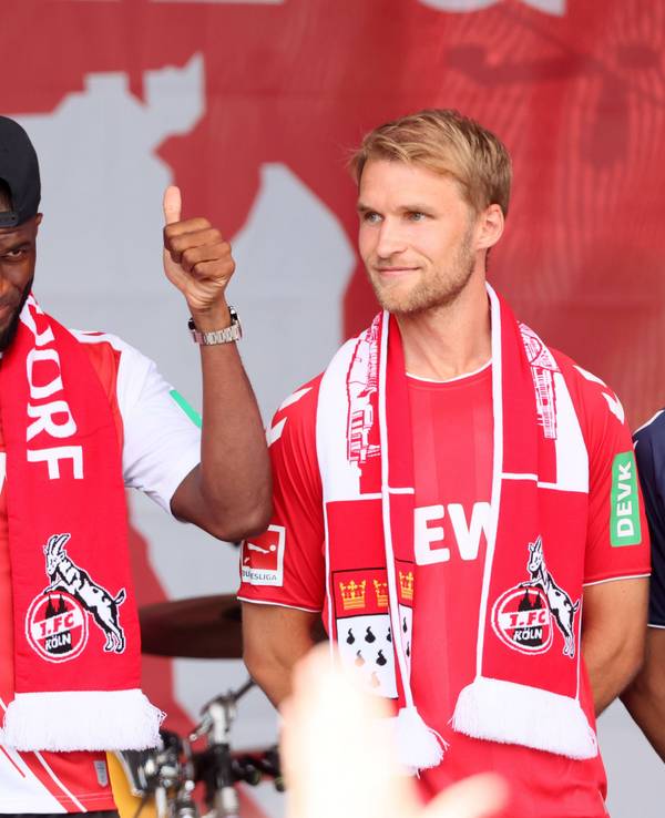 Anthony Modeste und Sebastian Andersson bei der Saison-Eröffnung.
