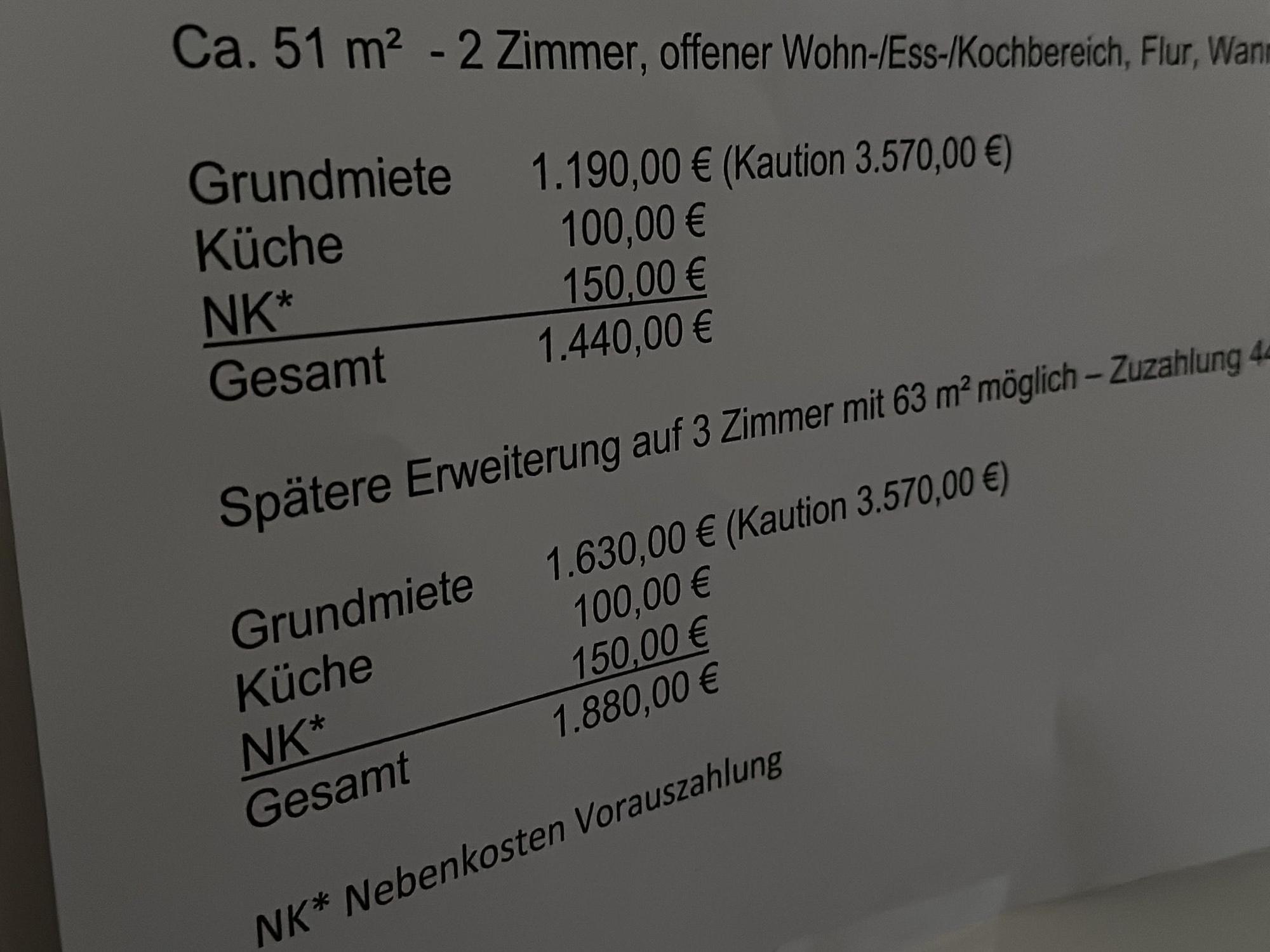 Wohnungsanzeige in Köln.