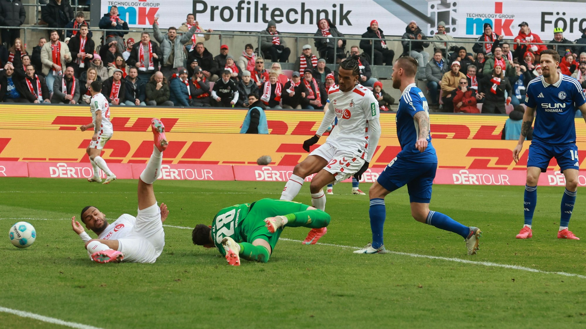 Der Führungstreffer für den FC: Downs vollendet auf Vorarbeit von Maina.