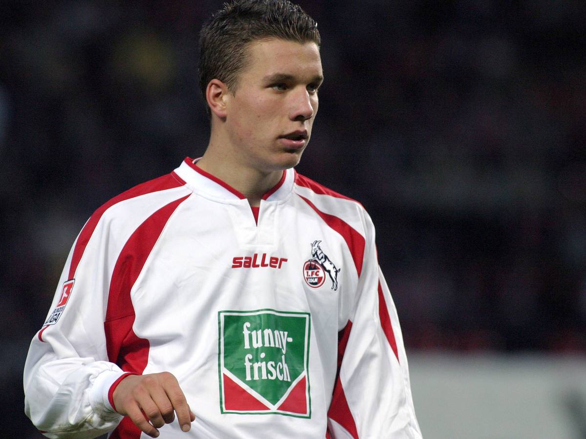 Lukas Podolski bei seinem Debüt 2003.