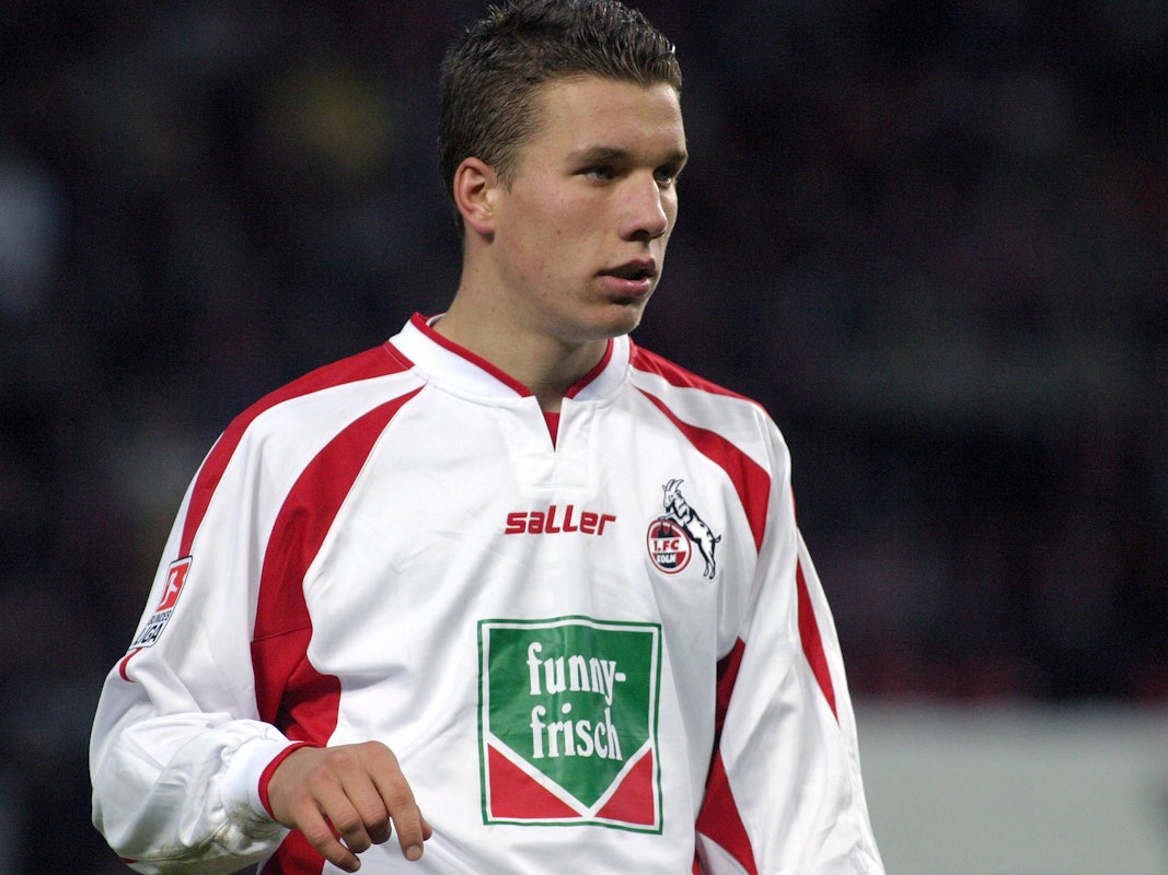 Lukas Podolski bei seinem Debüt 2003.