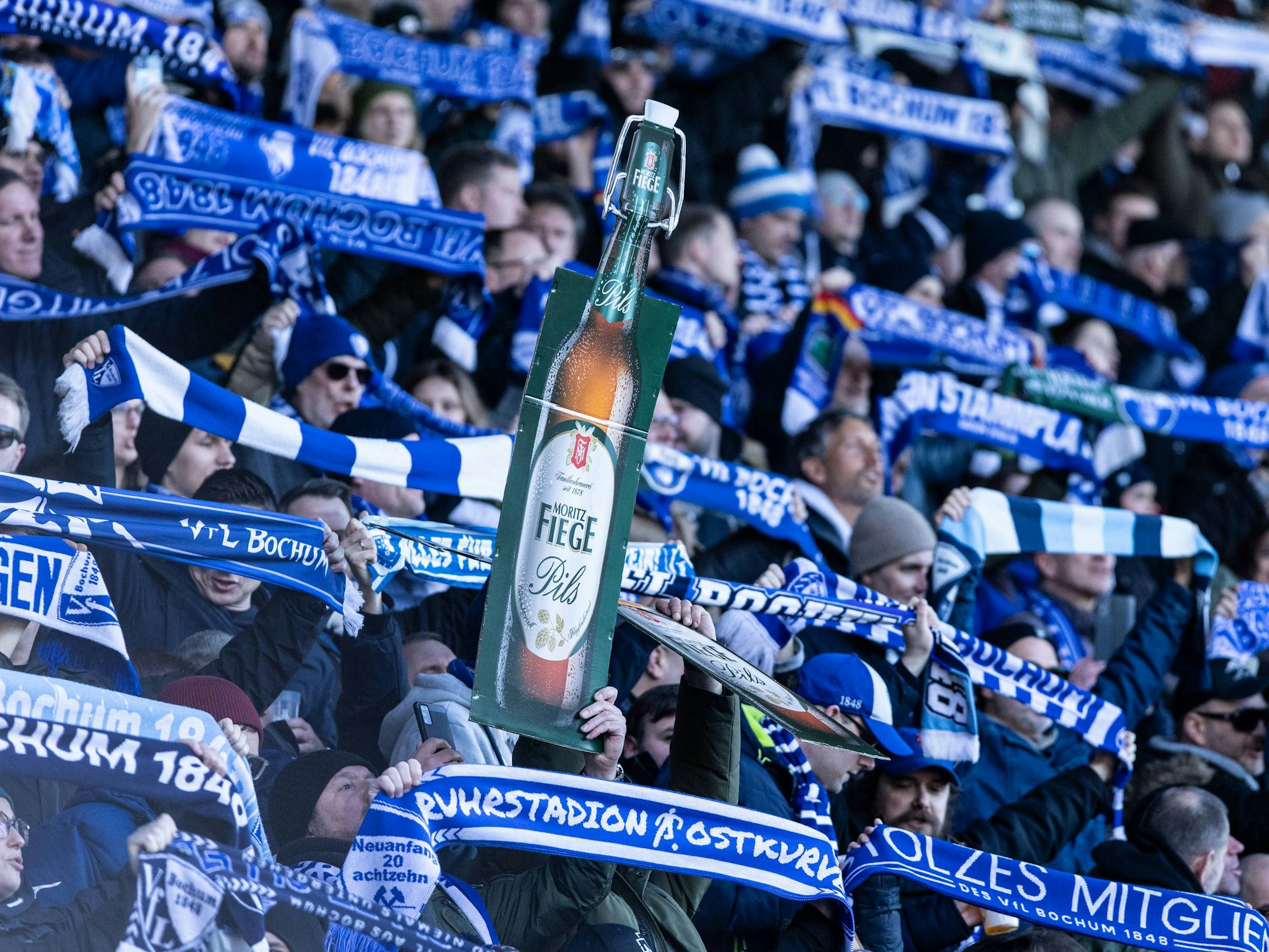 Die Fans des VfL Bochum am 1. Februar 2025 beim Heimspiel gegen den SC Freiburg.