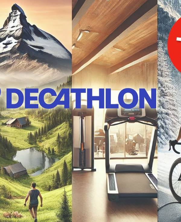 Eine Collage aus einem Rennradbild, einem Laufband in einem Fitnessstudio und zwei Bildern in den Bergen.
