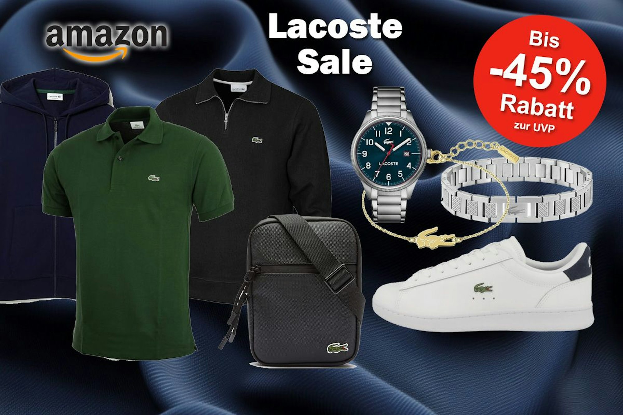 Verschiedene Produktbilder von Lacoste Kleidung und Accessoires