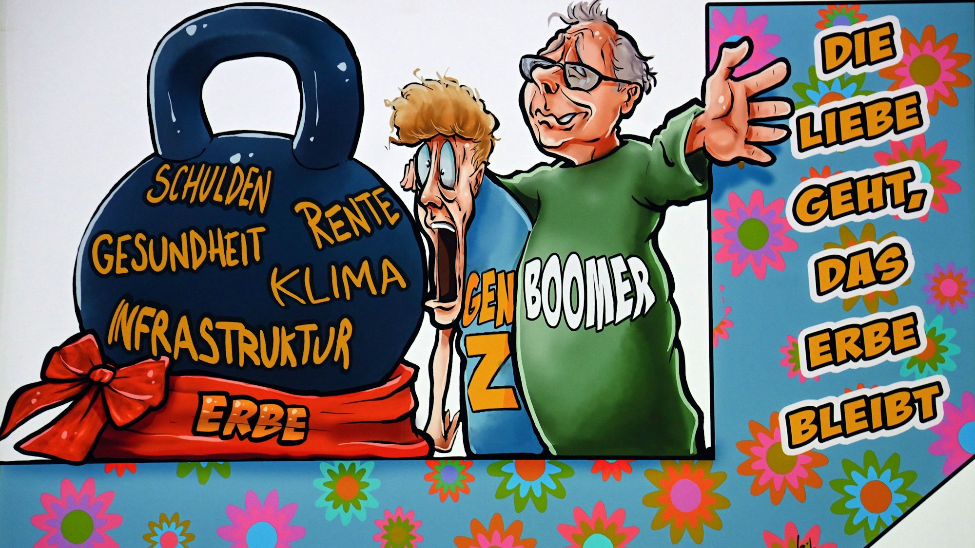 Pressekonferenz zum Kölner Rosenmontagszug. Hier werden erstmals Skizzen der geplanten Motivwagen gezeigt.