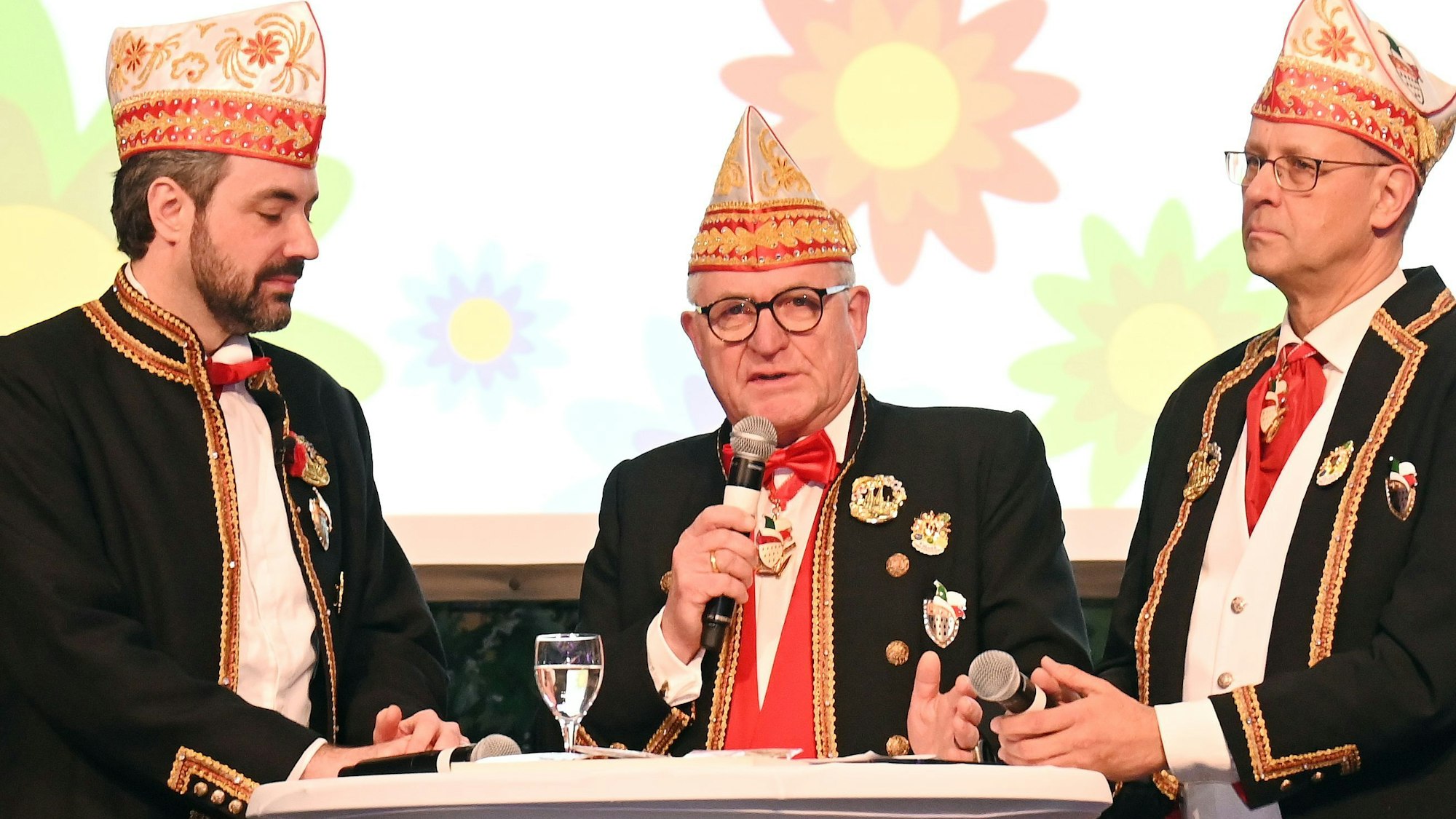 Pressekonferenz zum Kölner Rosenmontagszug mit Marc Michelske, Ralf Remmert und Michael Kramp.