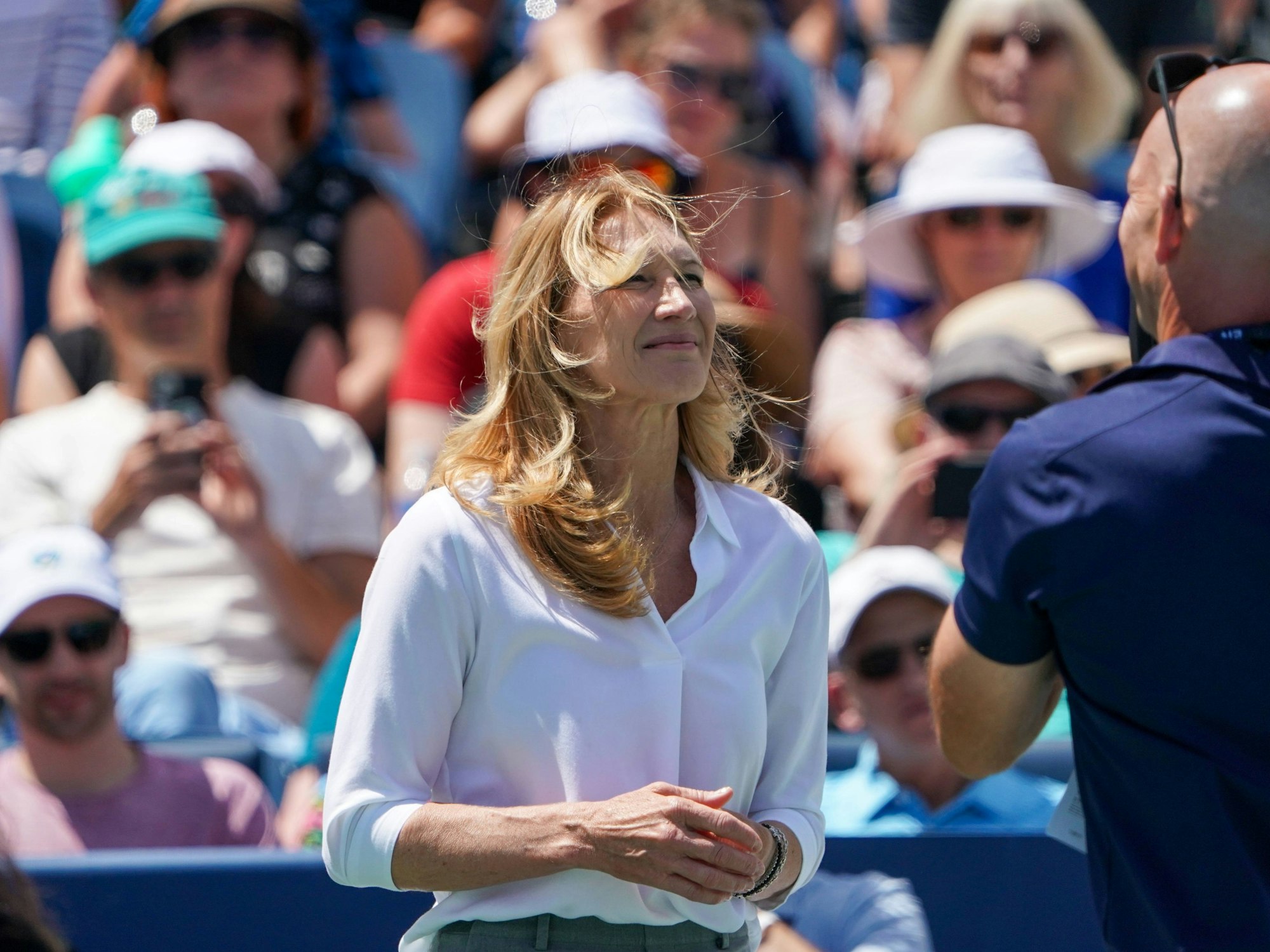 Steffi Graf bei einem Tennisturnier.