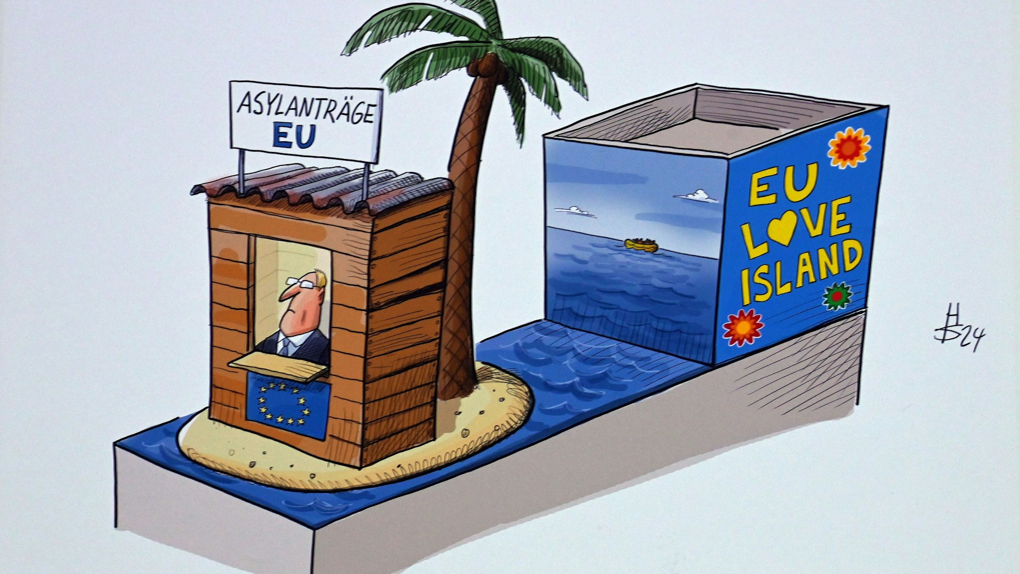 Pressekonferenz zum Kölner Rosenmontagszug. Hier werden erstmals Skizzen der geplanten Motivwagen gezeigt.