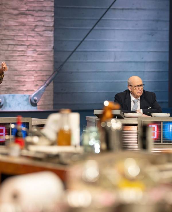 Jana Ina Zarrella und Rainer Calmund in der Vox-Show „Grill den Henssler“.