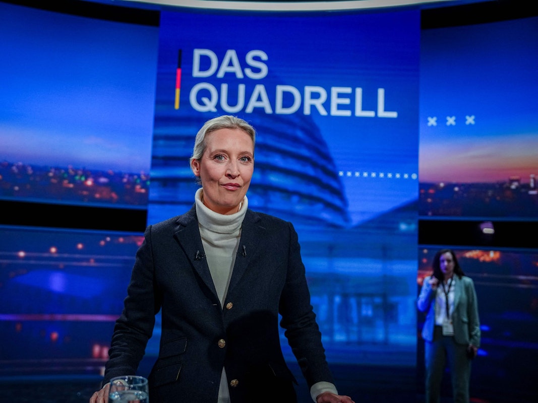 Alice Weidel (hier zu sehen bei der ZDF-Sendung Klartext vom 13. Februar 2025) stellte sich im RTL-Kanzler-Quadrell ihren Kontrahenten Habeck, Scholz und Merz. Dabei stoßen vor allen ihre Vorschläge in Sachen Grenzsicherung auf jede Menge Spott im Netz.
