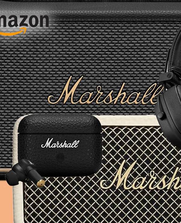 Darstellung von Marshall Lautsprechern und Kopfhörer bei Amazon