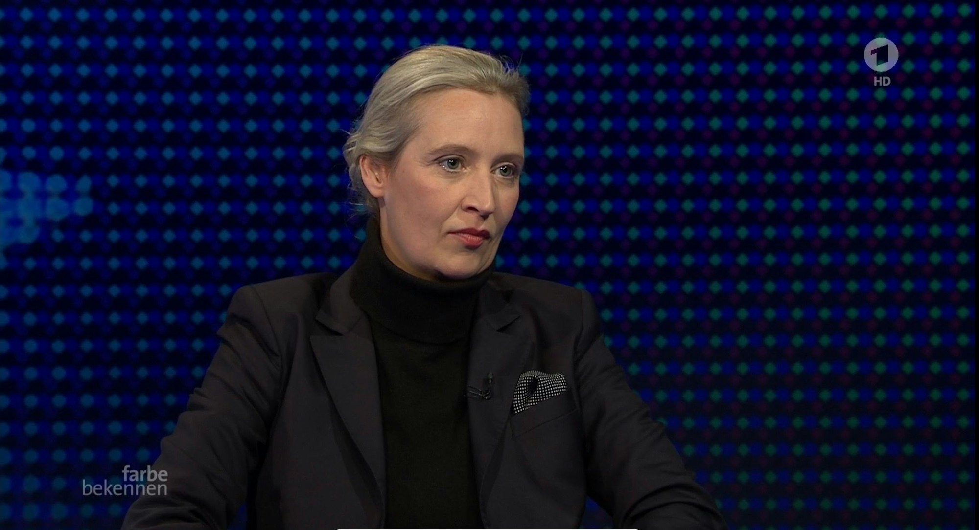 AfD-Kanzlerkandidatin Alice Weidel in der ARD-Show „Farbe bekennen“ am Dienstagabend (18. Februar 2025).