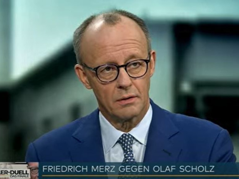 Friedrich Merz beim Welt-TV-Duell.