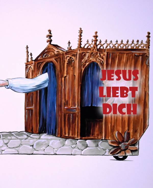 Skizze des geplanten Motivwagens zum Kindesmissbrauch.