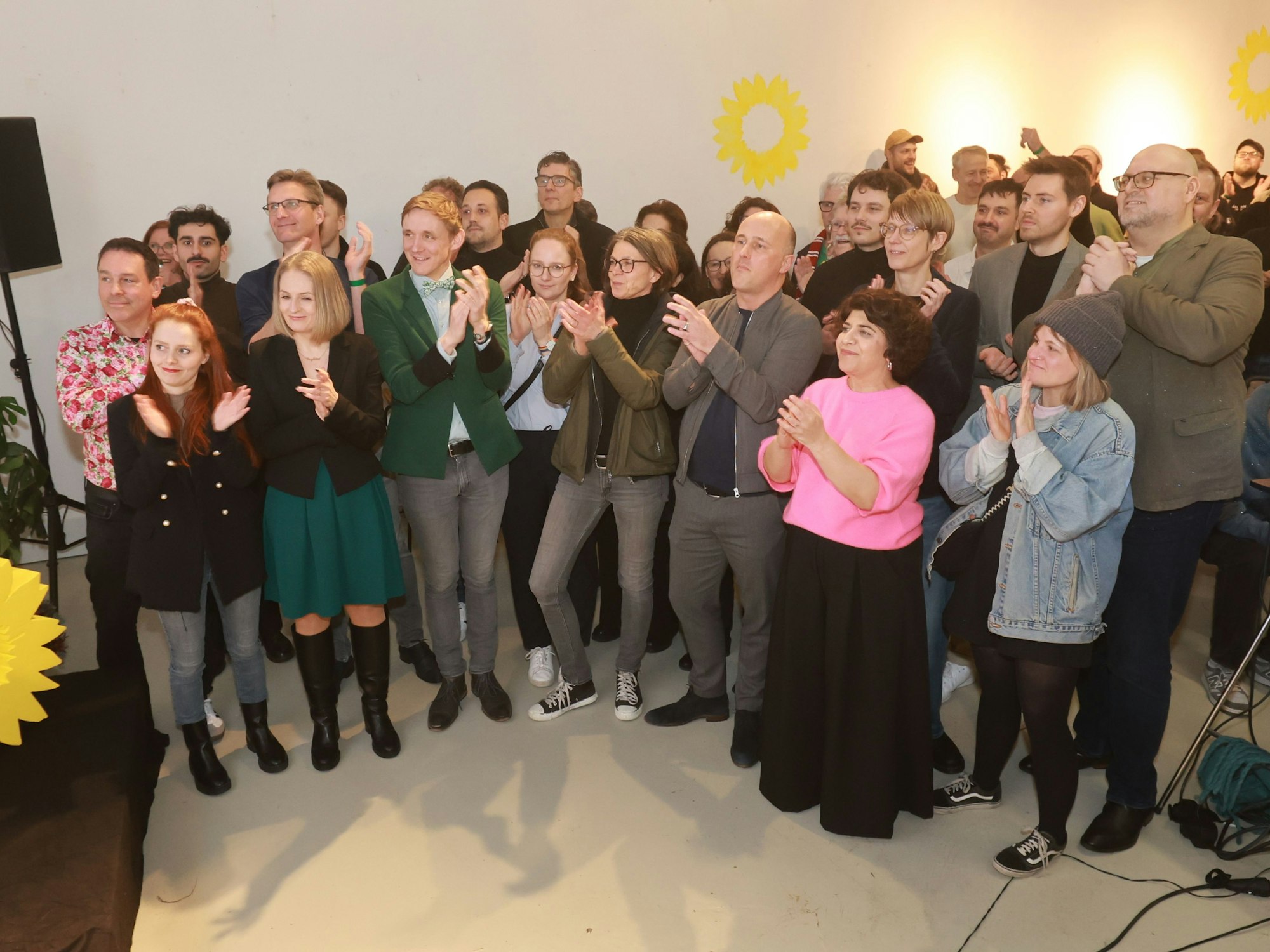 Die Grünen, hier die Wahlparty in Köln, kamen im Gesamtergebnis mit einem blauen Augen davon.