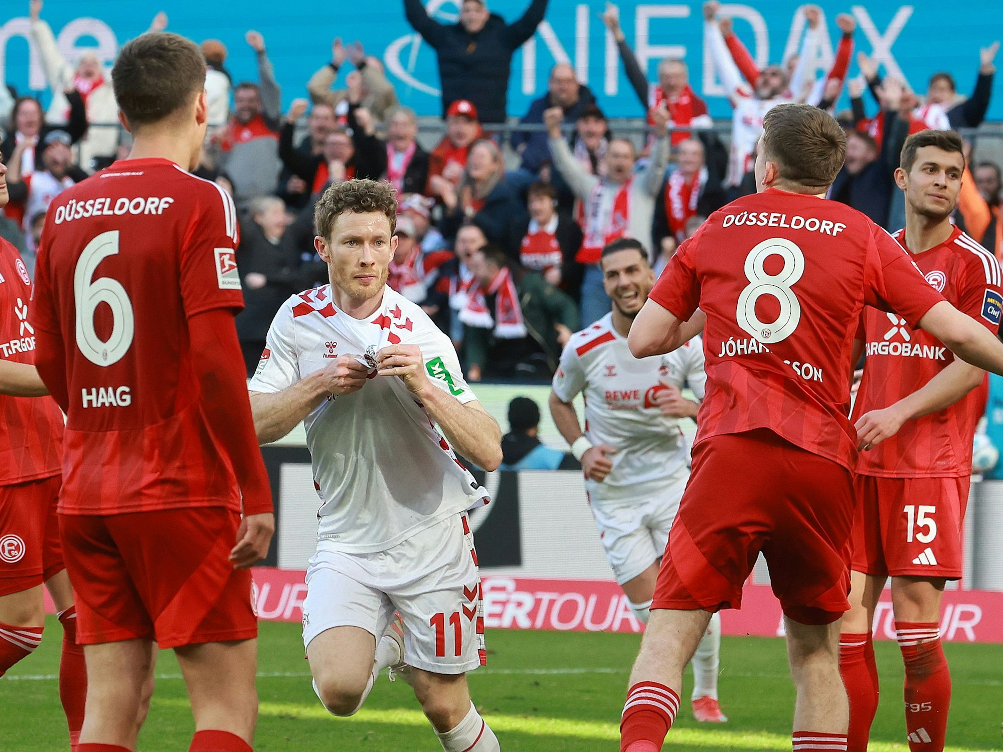 Florian Kainz jubelt gegen Düsseldorf.