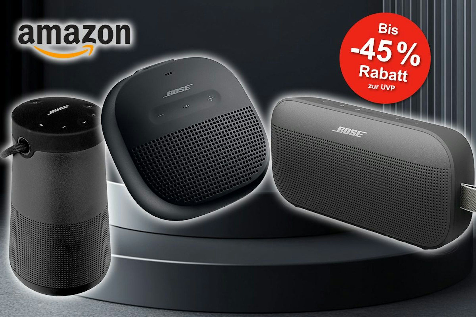 Darstellung von Bose SoundLink Lautsprechern auf Amazon