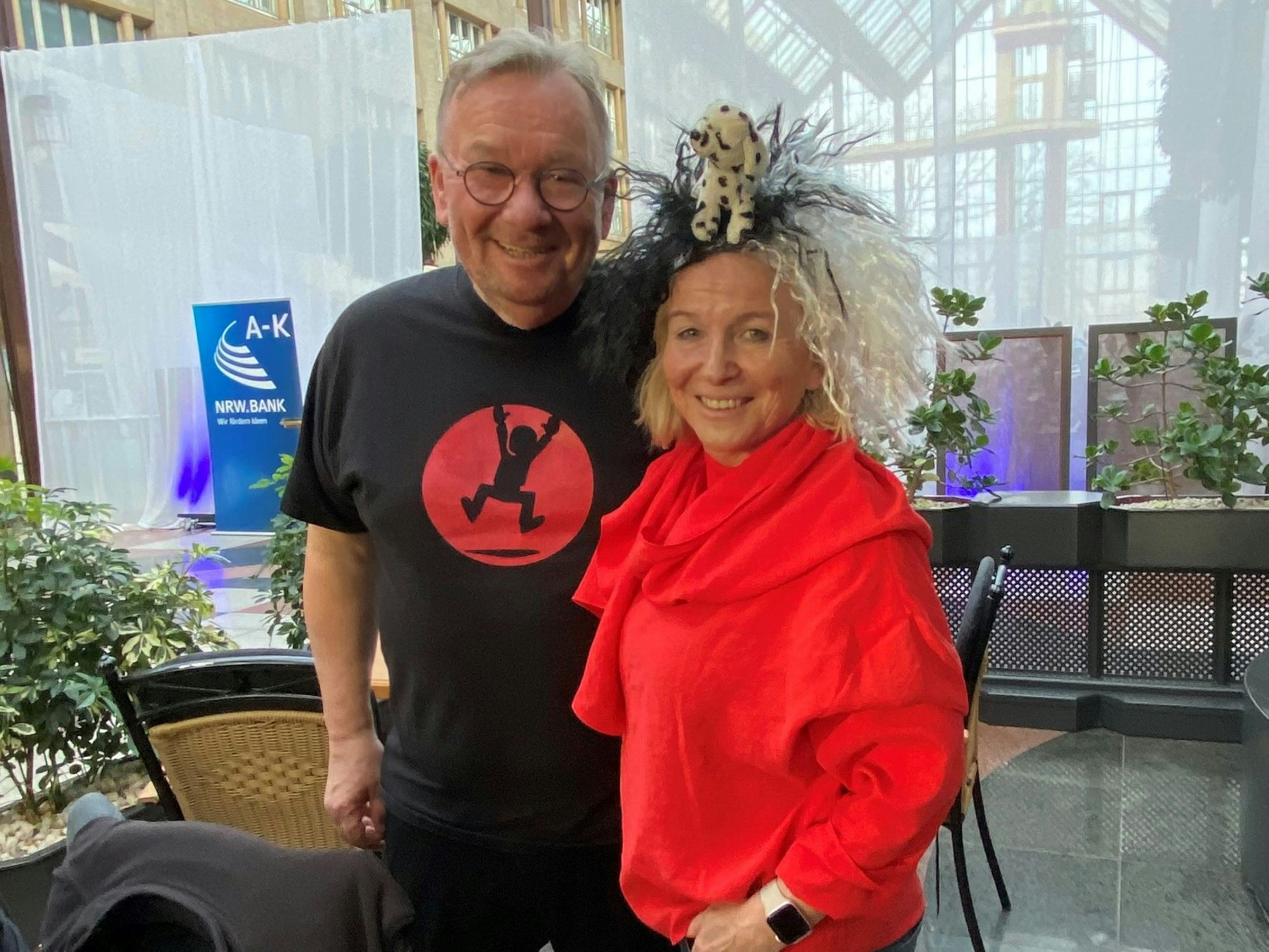 Bernd Stelter und Andrea Kahlmeier beim jecken Interview im Maritim