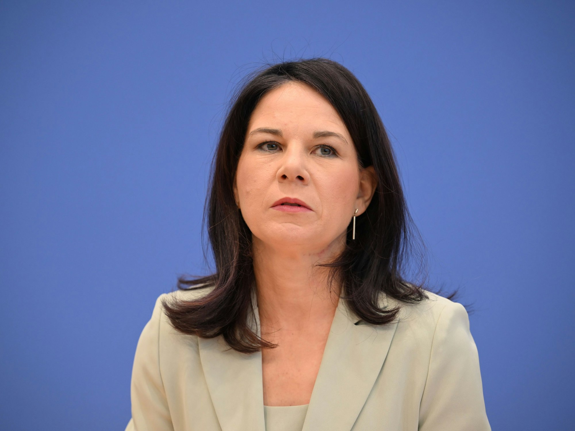 Annalena Baerbock (Grüne) spricht am 24. Februar auf einer Pressekonferenz.