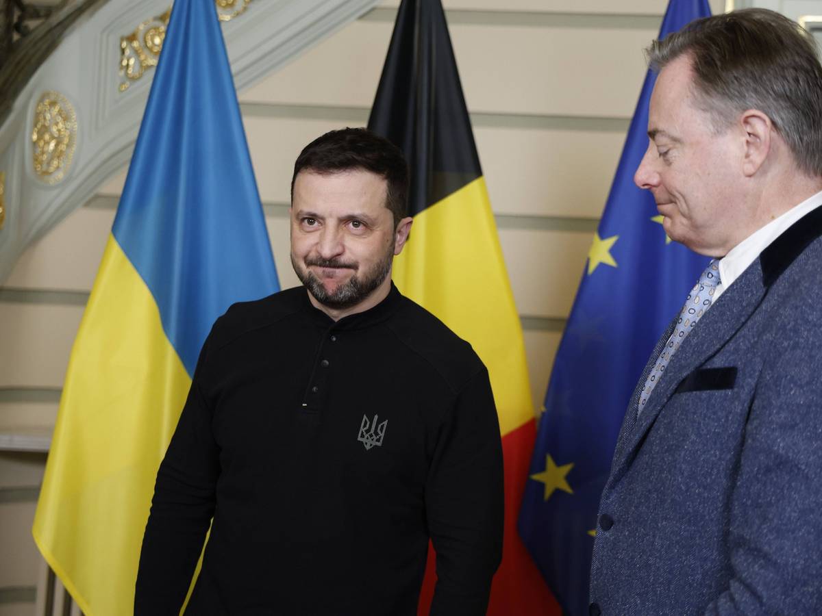 Wolodymyr Selenskyj beim Besuch des belgischen Premierministers Bart de Wever.