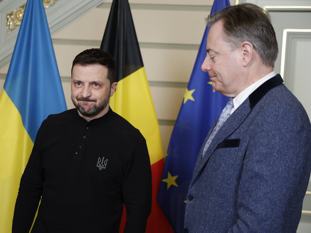 Wolodymyr Selenskyj beim Besuch des belgischen Premierministers Bart de Wever.