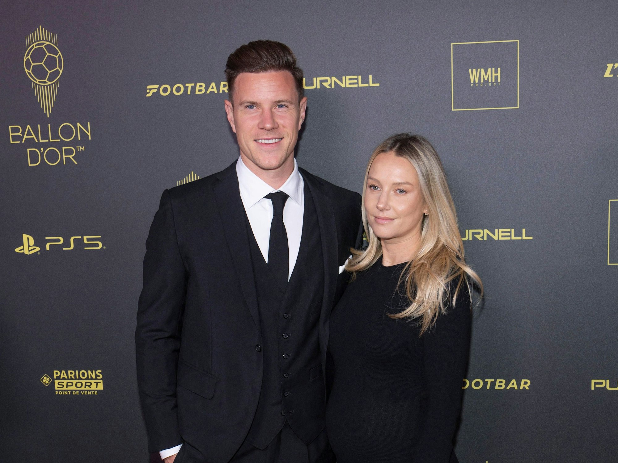 Barcelona-Keeper Marc-André ter Stegen gemeinsam mit seiner ehemaligen Frau Daniela am 30. Oktober 2023 in Paris.