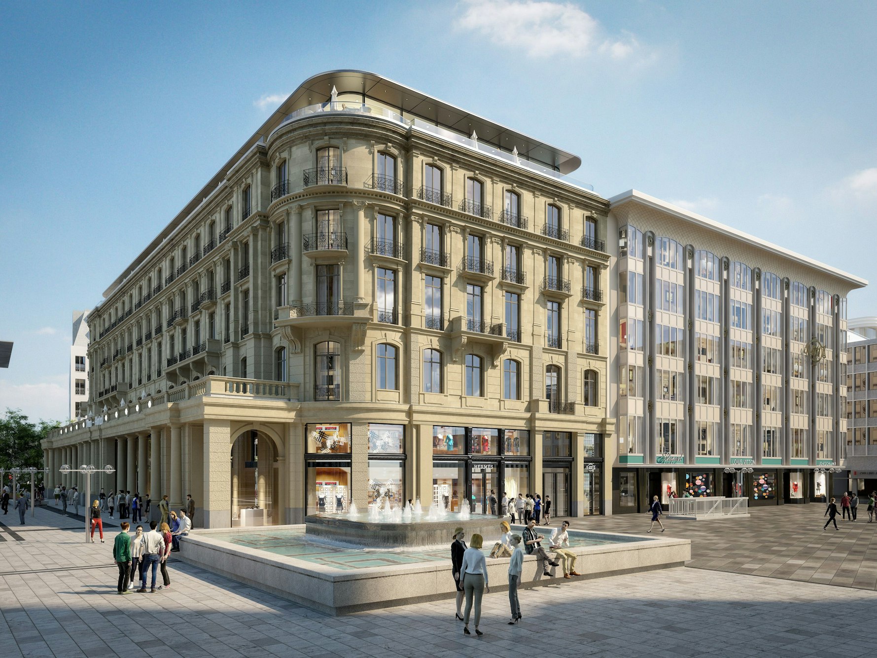 Visualisierung des Dom-Hotels in Köln.