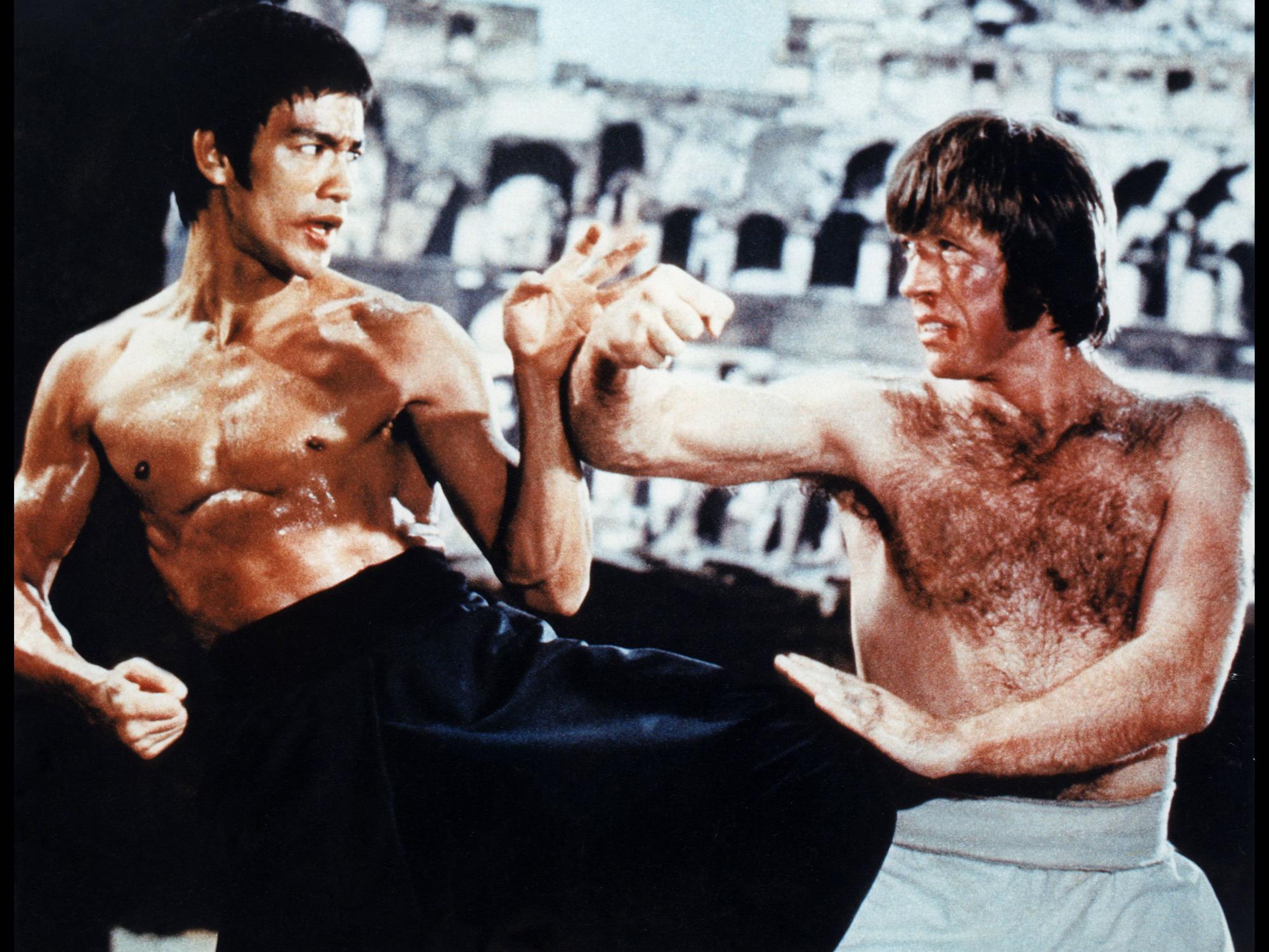 Bruce Lee (li) und Chuck Norris 1972
