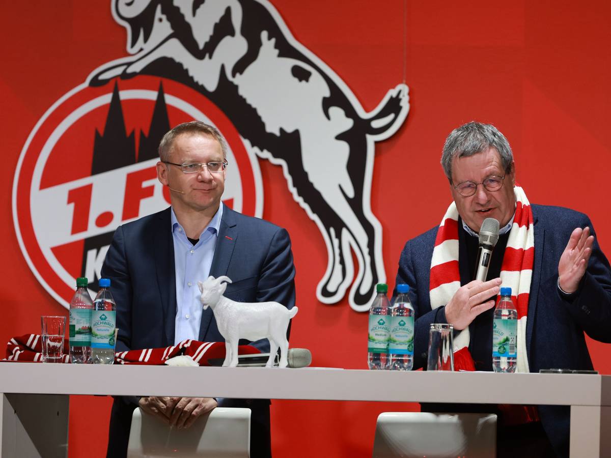 1. FC Köln, MMC-Studios, Mitgliederstammtisch, von links: Eckhard Sauren und Werner Wolf.