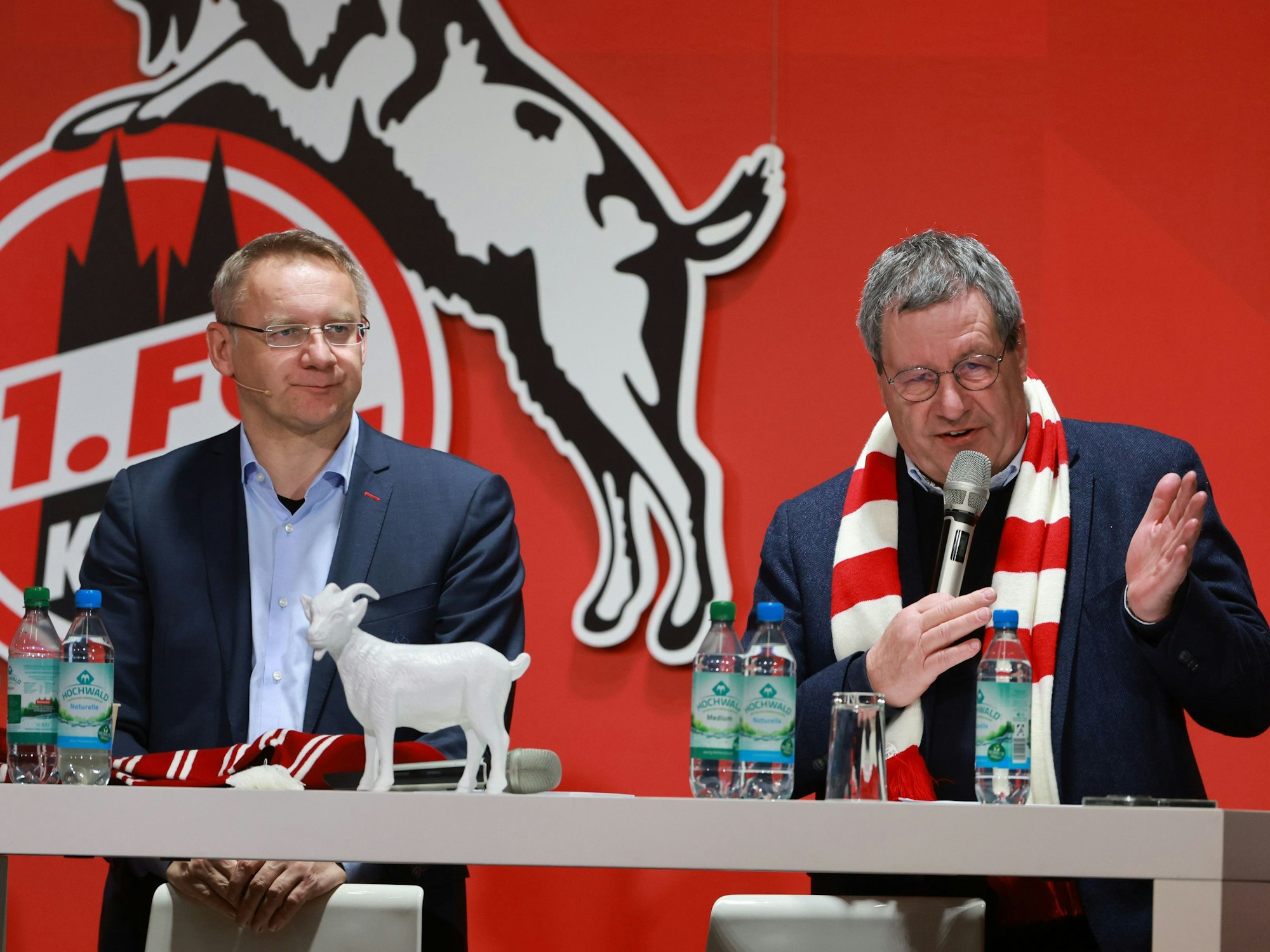 1. FC Köln, MMC-Studios, Mitgliederstammtisch, von links: Eckhard Sauren und Werner Wolf.