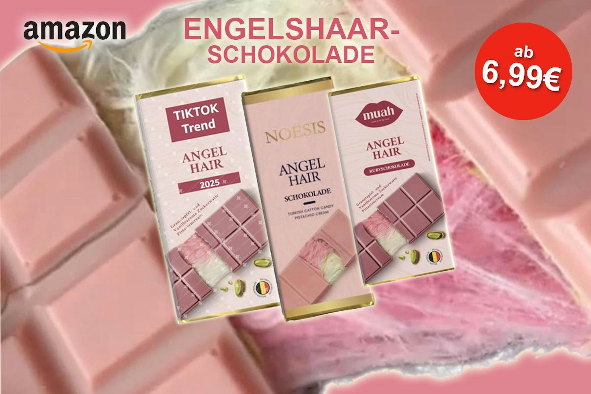 Anordnung von Engelshaar-Schokoladen
