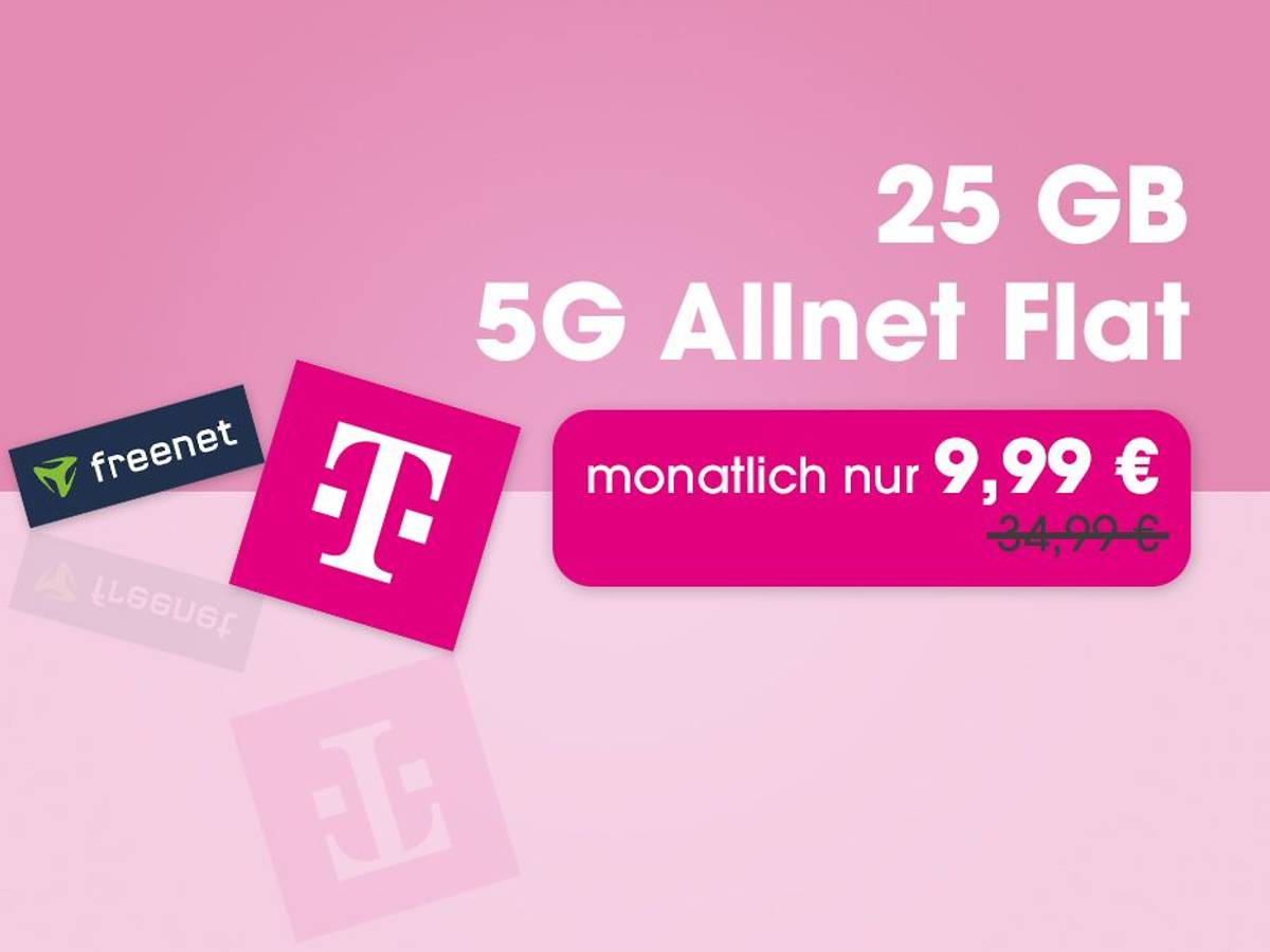 25 GB Allnet-Flatrate im Telekom-Netz (5G) bei Freenet.