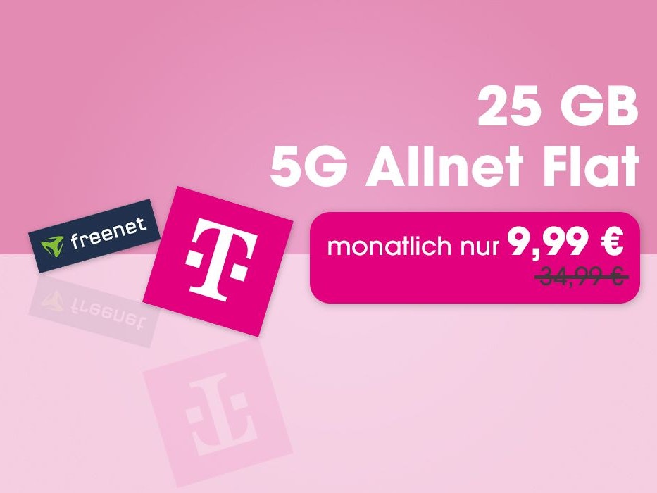 25 GB Allnet-Flatrate im Telekom-Netz (5G) bei Freenet.