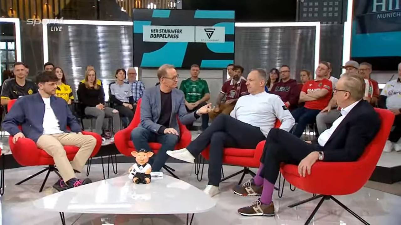 Die „Doppelpass“-Runde mit Conan Furlong, Florian König, Alexander Zorniger und Alfred Draxler (v.l.n.r.).
