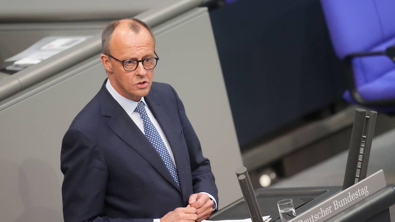 Friedrich Merz bei einer Rede im Bundestag.