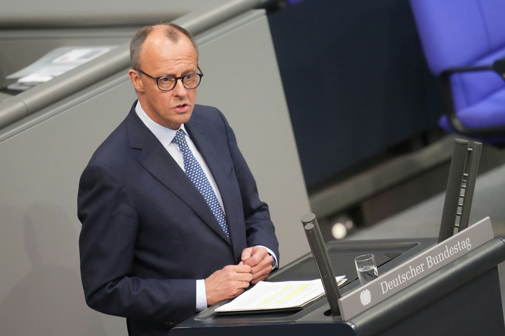 Friedrich Merz bei einer Rede im Bundestag.