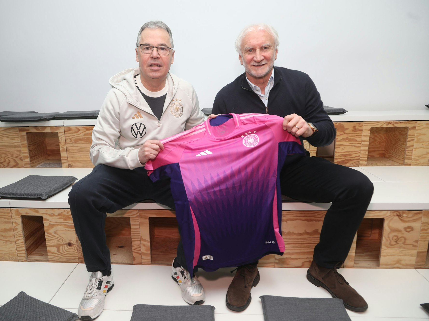 Interview mit Andreas Rettig (l.) und Rudi Völler.