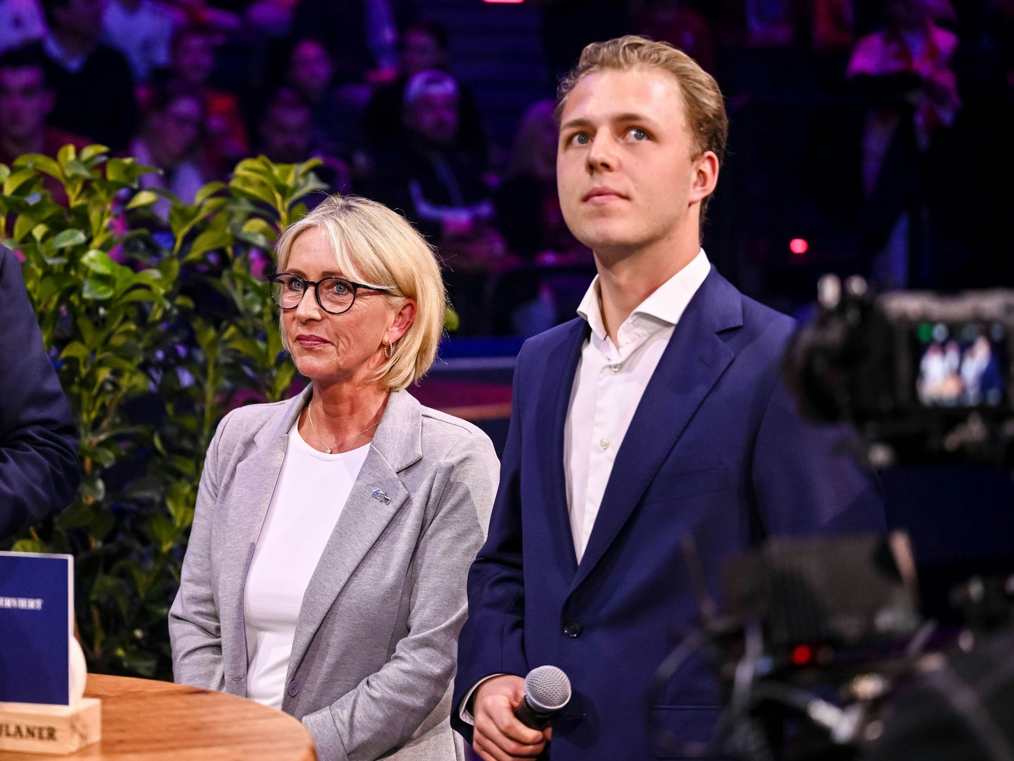 Witwe Heidi Beckenbauer und Sohn Joel beim Beckenbauer Cup.