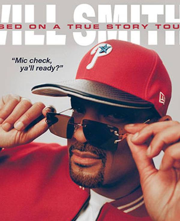 Tickets für die Konzerte der Will Smith "Based on a True Story"-Tour im Sommer 2025 in Hamburg, Hannover oder Frankfurt. Will Smith mit rotem Cap, roter Jacke und Sonnenbrille.