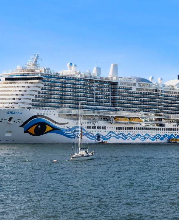 Kreuzfahrtschiff Aida nova im Hafen, Portugal, Madeira, Funchal Cruise ship Aida nova in the harbor, Portugal, Madeira, Funchal BLWS725220