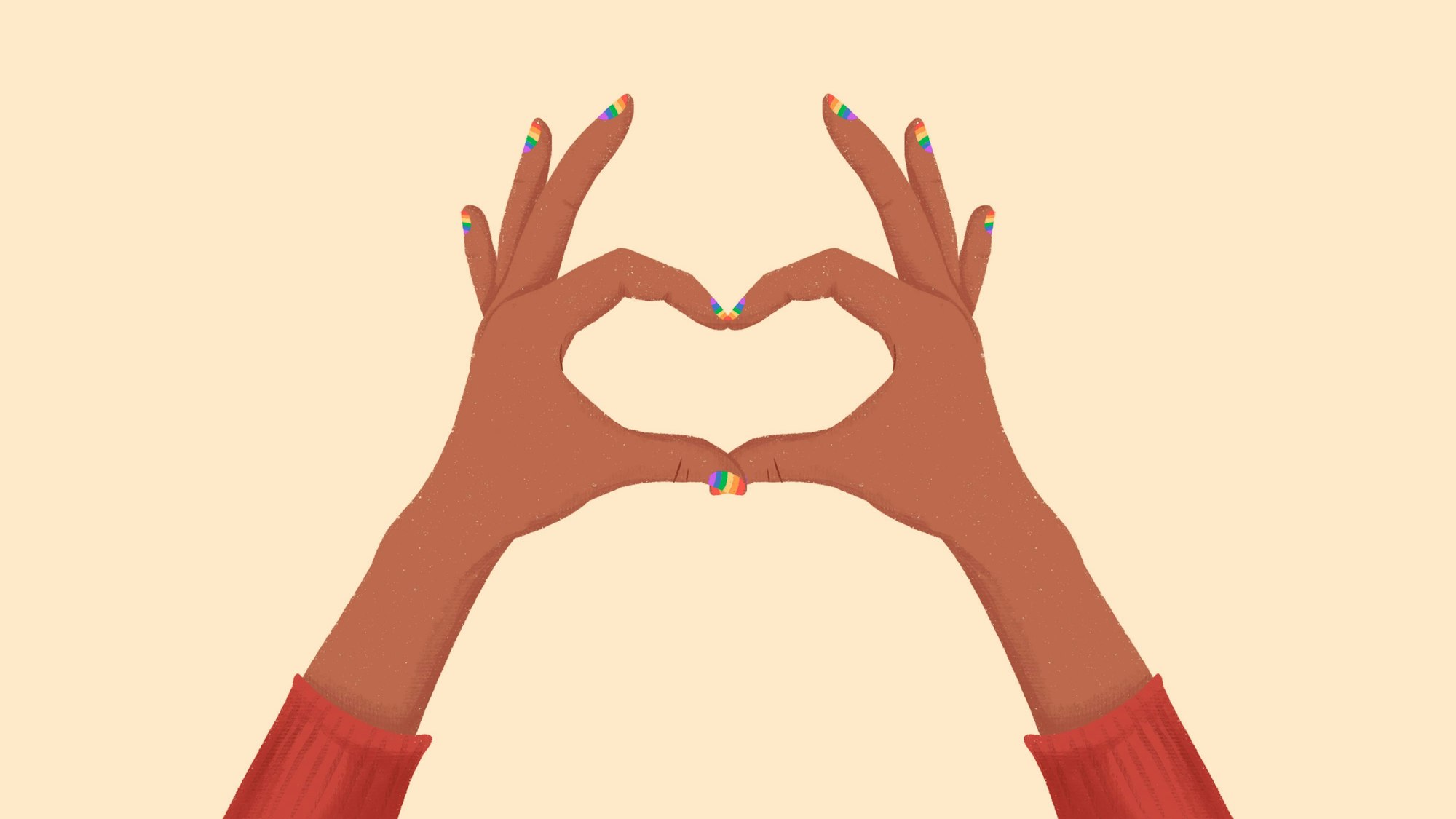 Illustration von Händen, die ein Herz formen